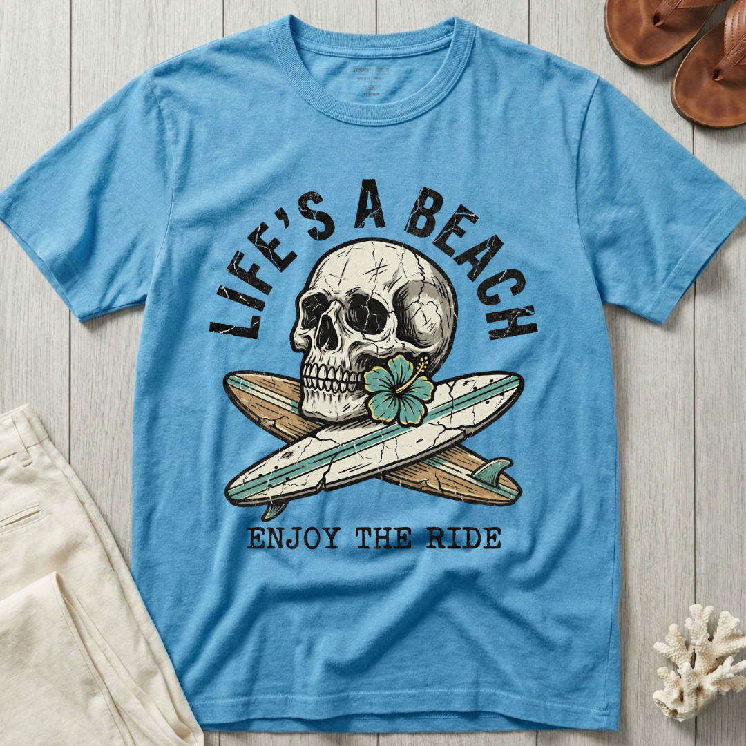 Life's A Beach - Skull & Crossed Boards T-Shirt