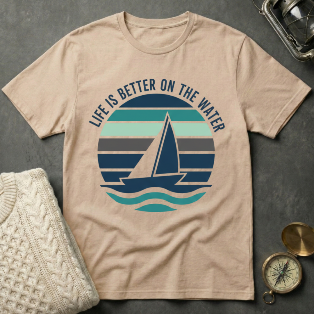 Life is Better on the Water - Retro-gradient T-Shirt