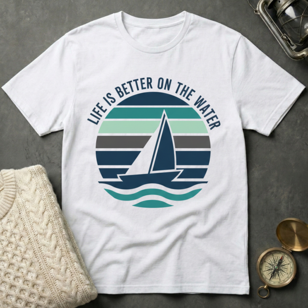 Life is Better on the Water - Retro-gradient T-Shirt