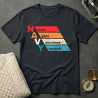 NAVY · Never Again Volunteer Yourself - Distressed Retro T-Shirt