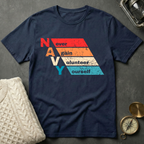 NAVY · Never Again Volunteer Yourself - Distressed Retro T-Shirt
