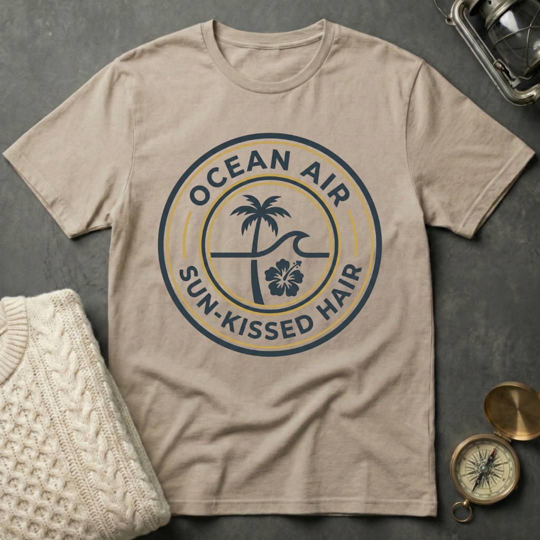 Ocean Air Sun-Kissed Hair - Emblem T-Shirt