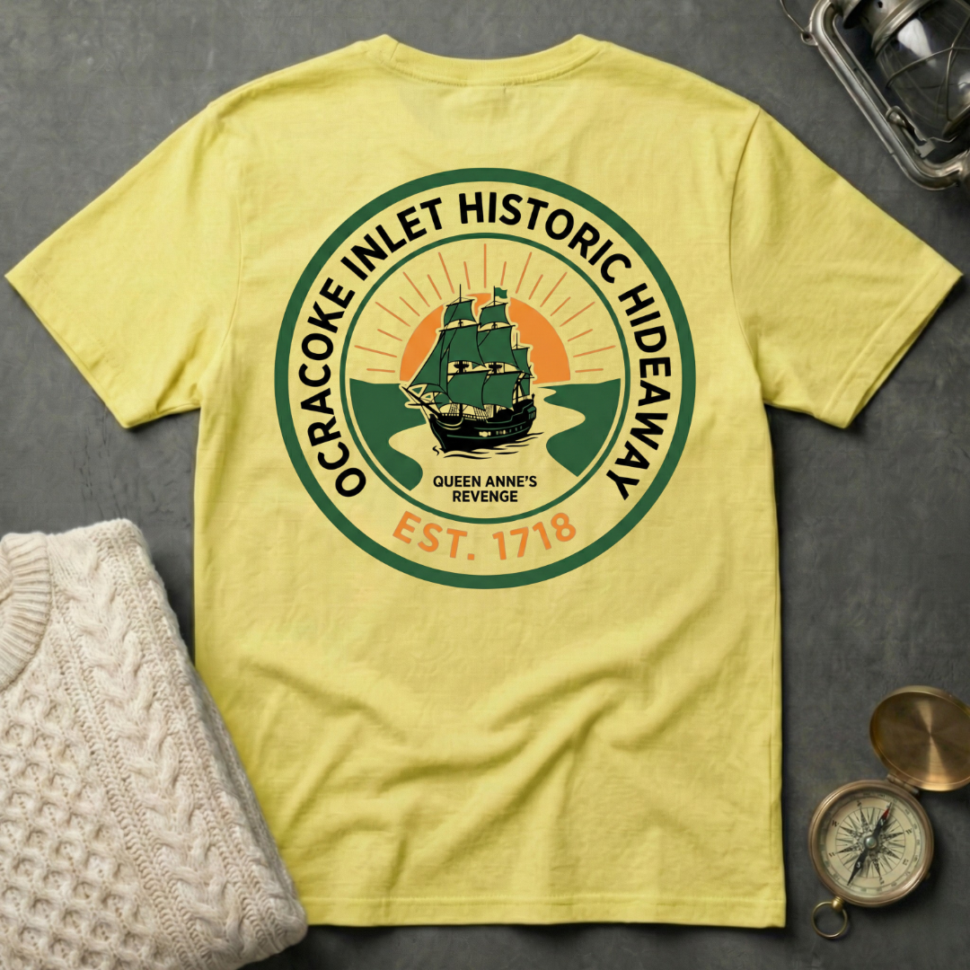 Ocracoke Inlet Historic Hideaway - Emblem T-Shirt