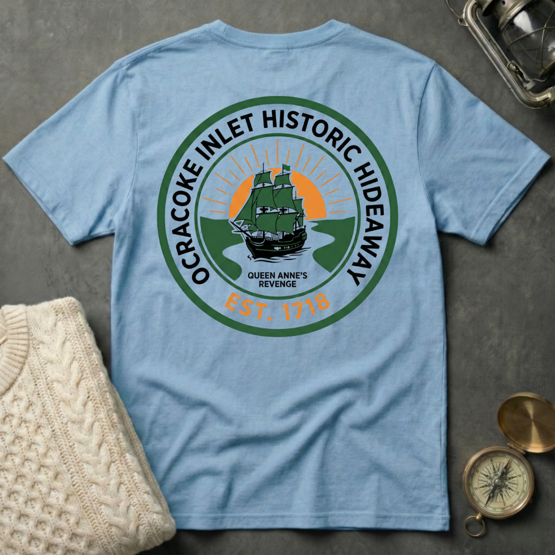 Ocracoke Inlet Historic Hideaway - Emblem T-Shirt