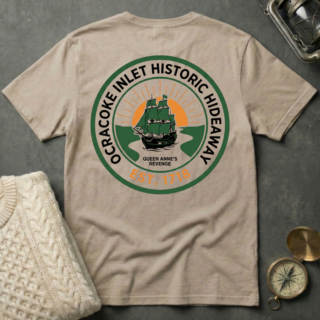 Ocracoke Inlet Historic Hideaway - Emblem T-Shirt