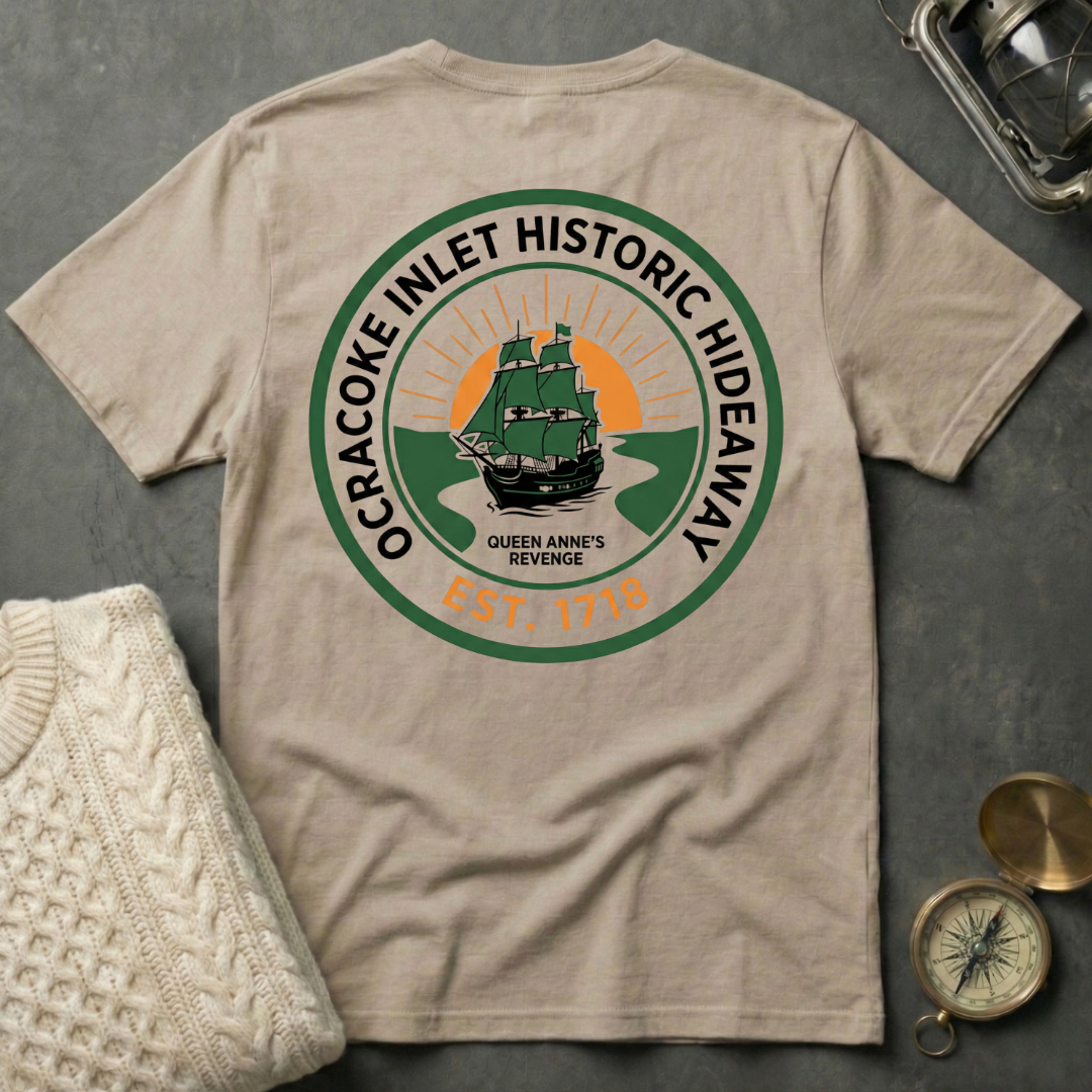 Ocracoke Inlet Historic Hideaway - Emblem T-Shirt