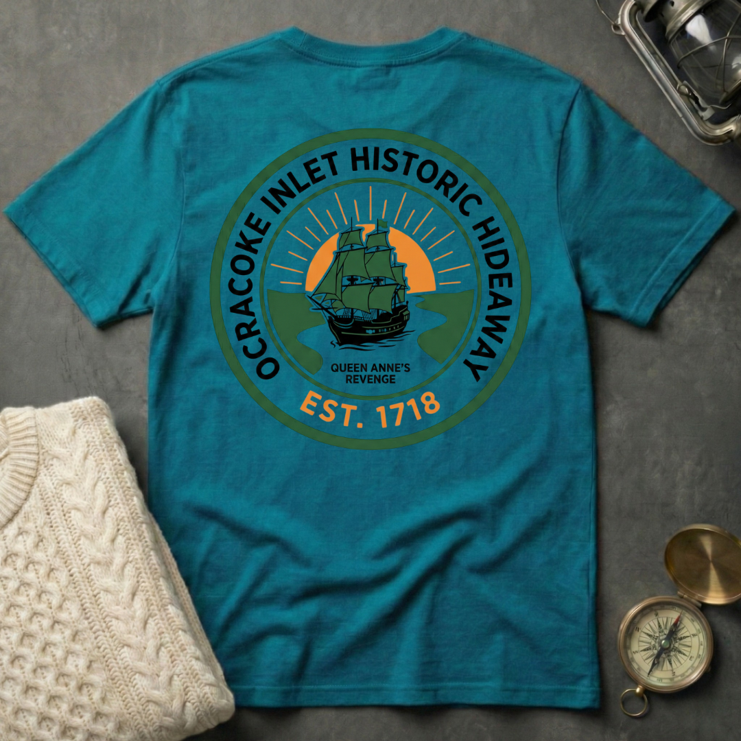 Ocracoke Inlet Historic Hideaway - Emblem T-Shirt