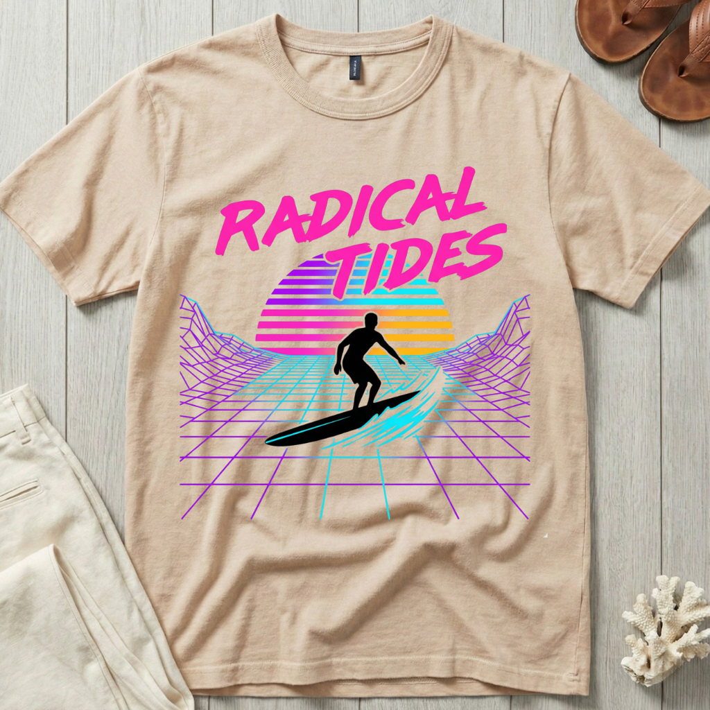 Radical Tides - 90s Computer Retro T-Shirt