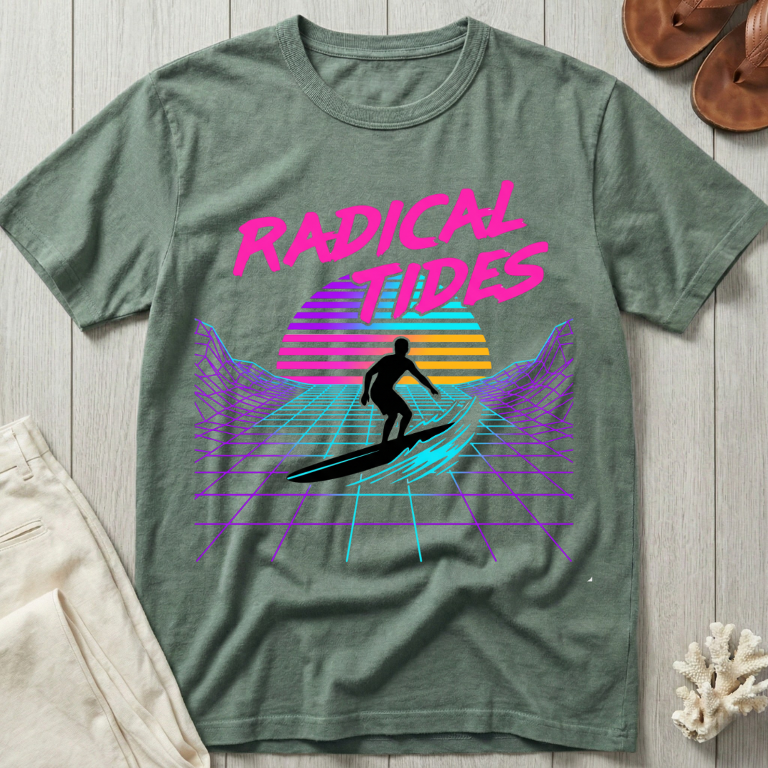 Radical Tides - 90s Computer Retro T-Shirt