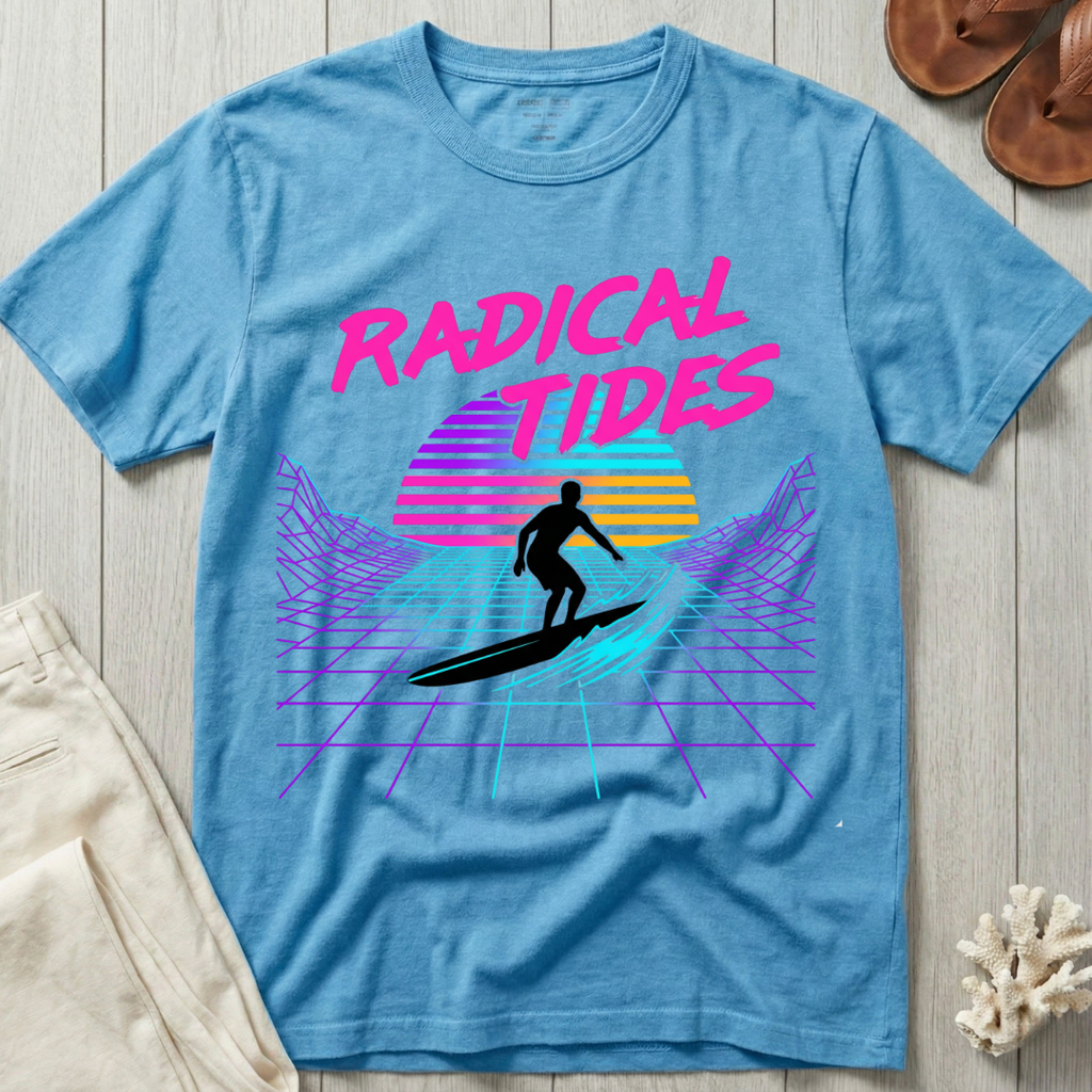 Radical Tides - 90s Computer Retro T-Shirt