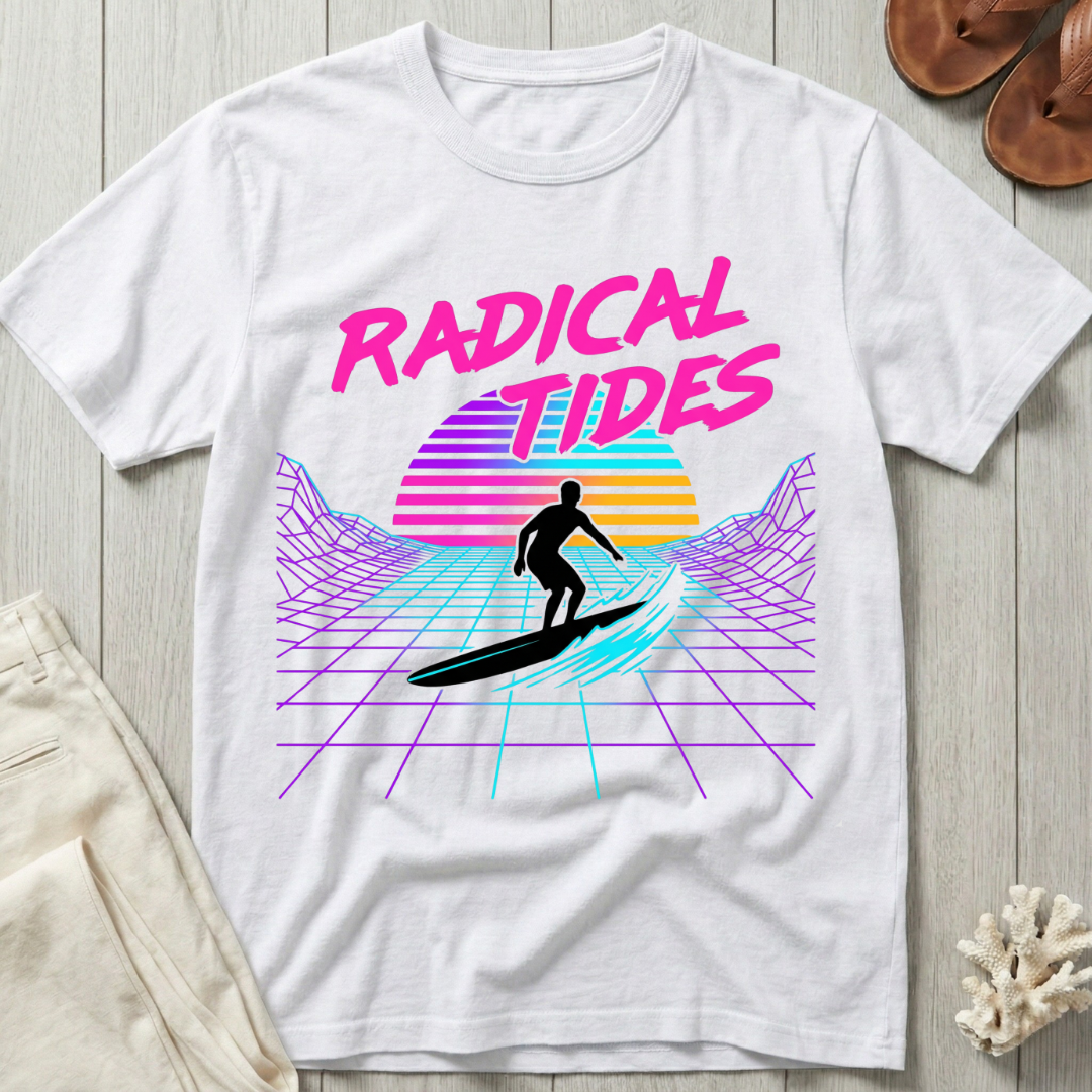 Radical Tides - 90s Computer Retro T-Shirt