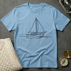 Sailboat - Line Art T-Shirt