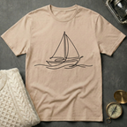 Sailboat - Line Art T-Shirt