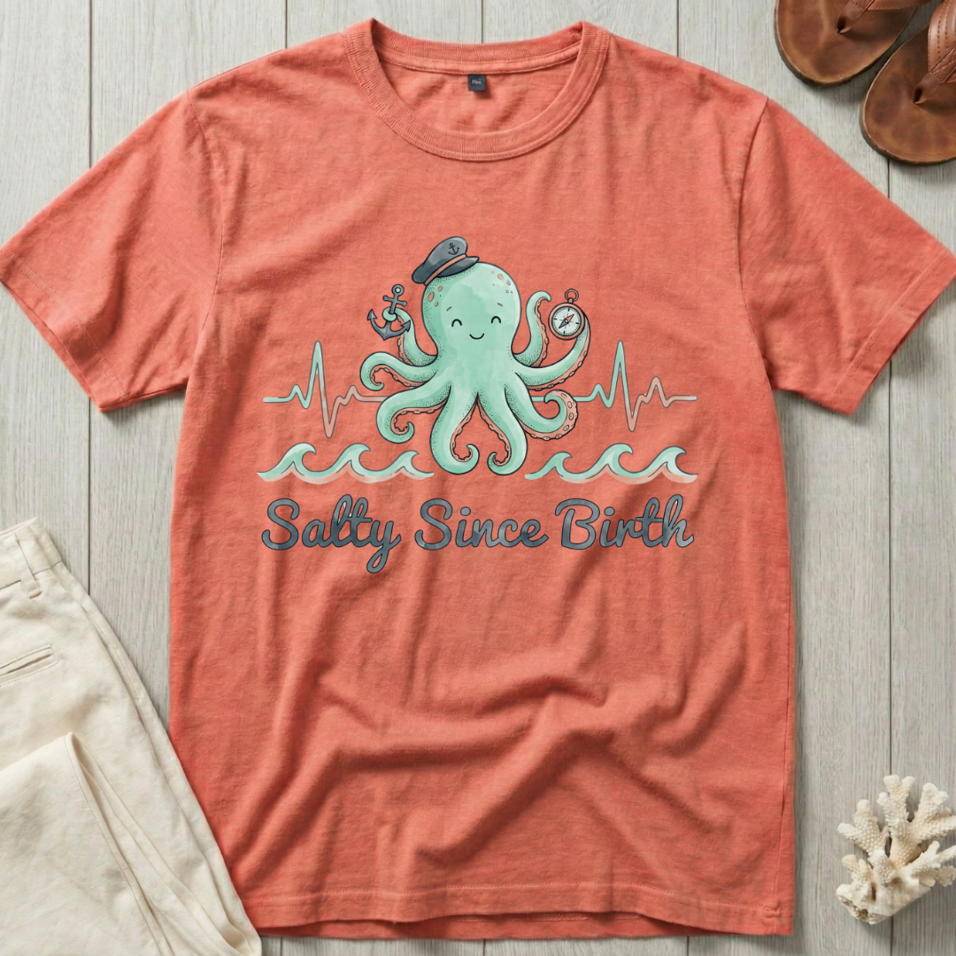 Salty Since Birth Octopus T-Shirt