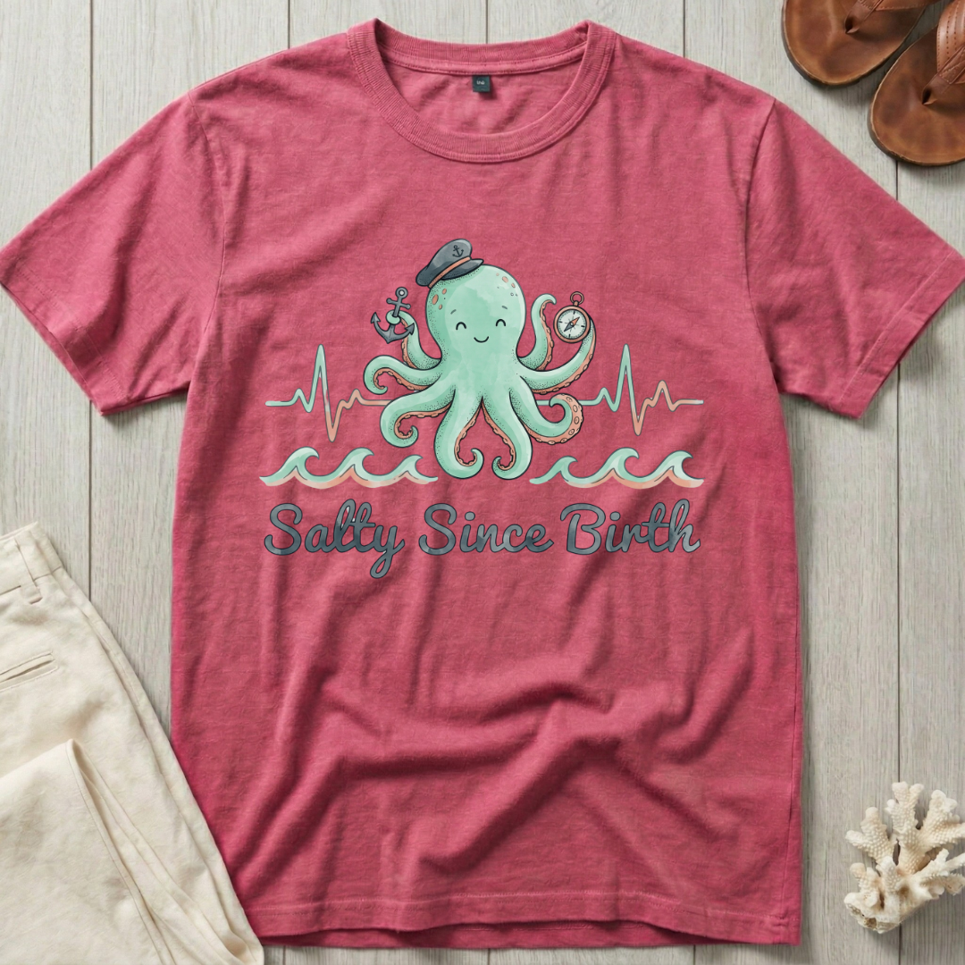 Salty Since Birth Octopus T-Shirt