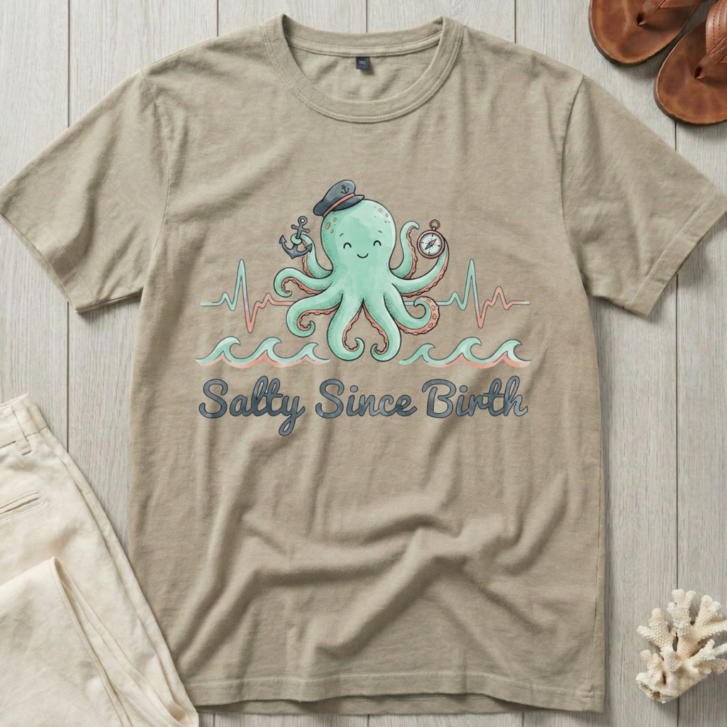 Salty Since Birth Octopus T-Shirt