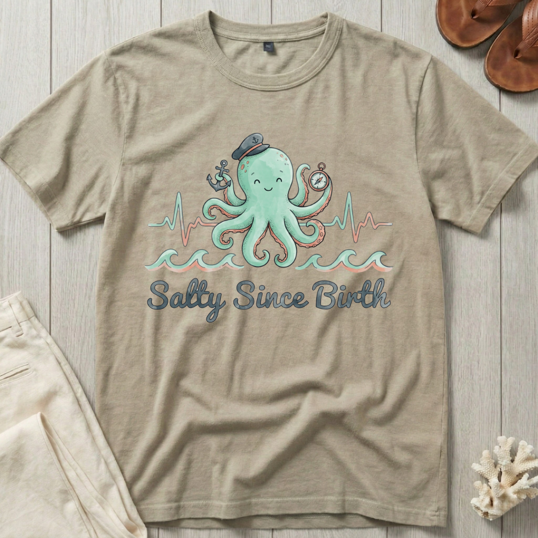 Salty Since Birth Octopus T-Shirt