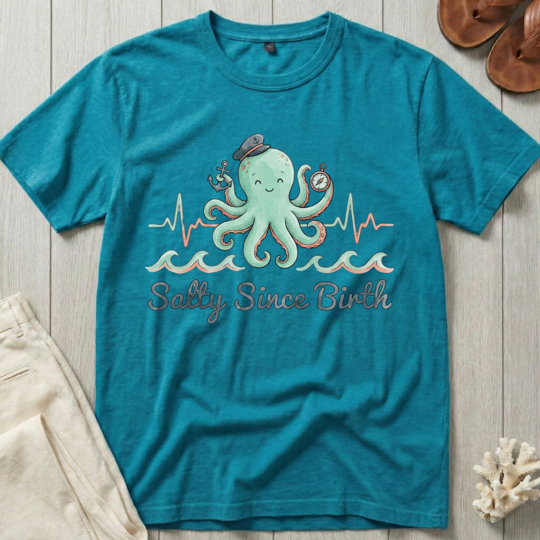 Salty Since Birth Octopus T-Shirt