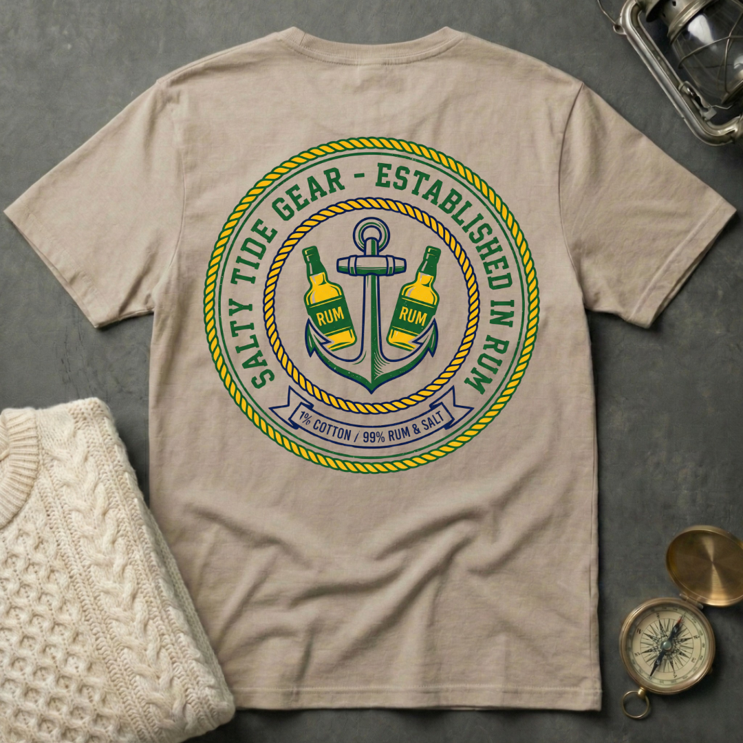 Salty Tide Gear · Established in Rum T-Shirt