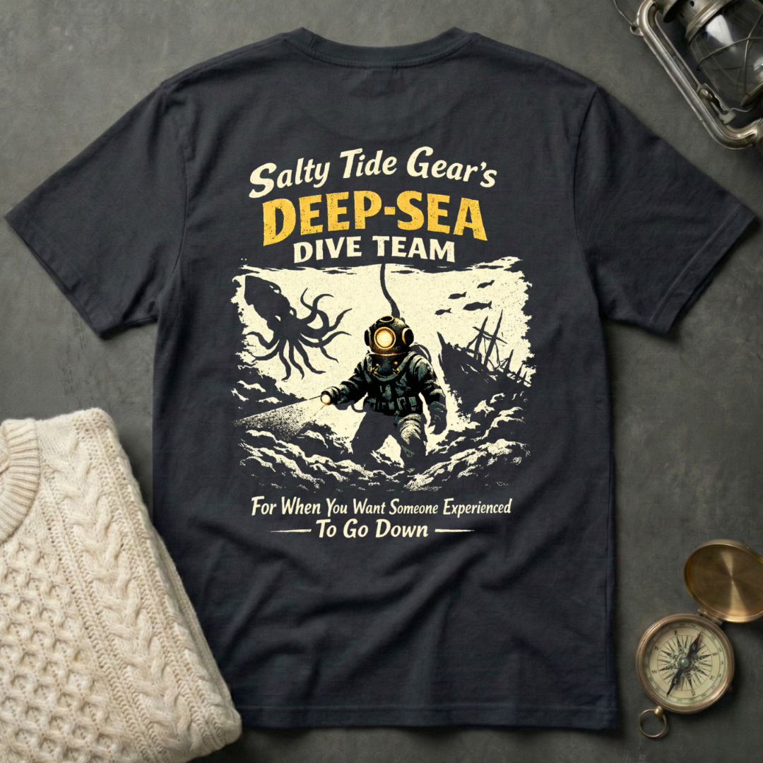 Salty Tide Gear's Deep-Sea Dive Team T-Shirt