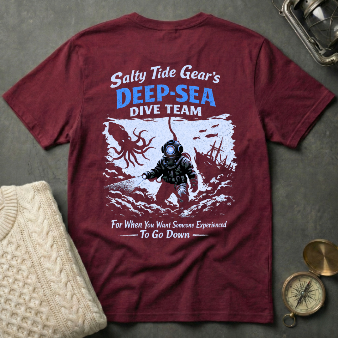 Salty Tide Gear's Deep-Sea Dive Team T-Shirt