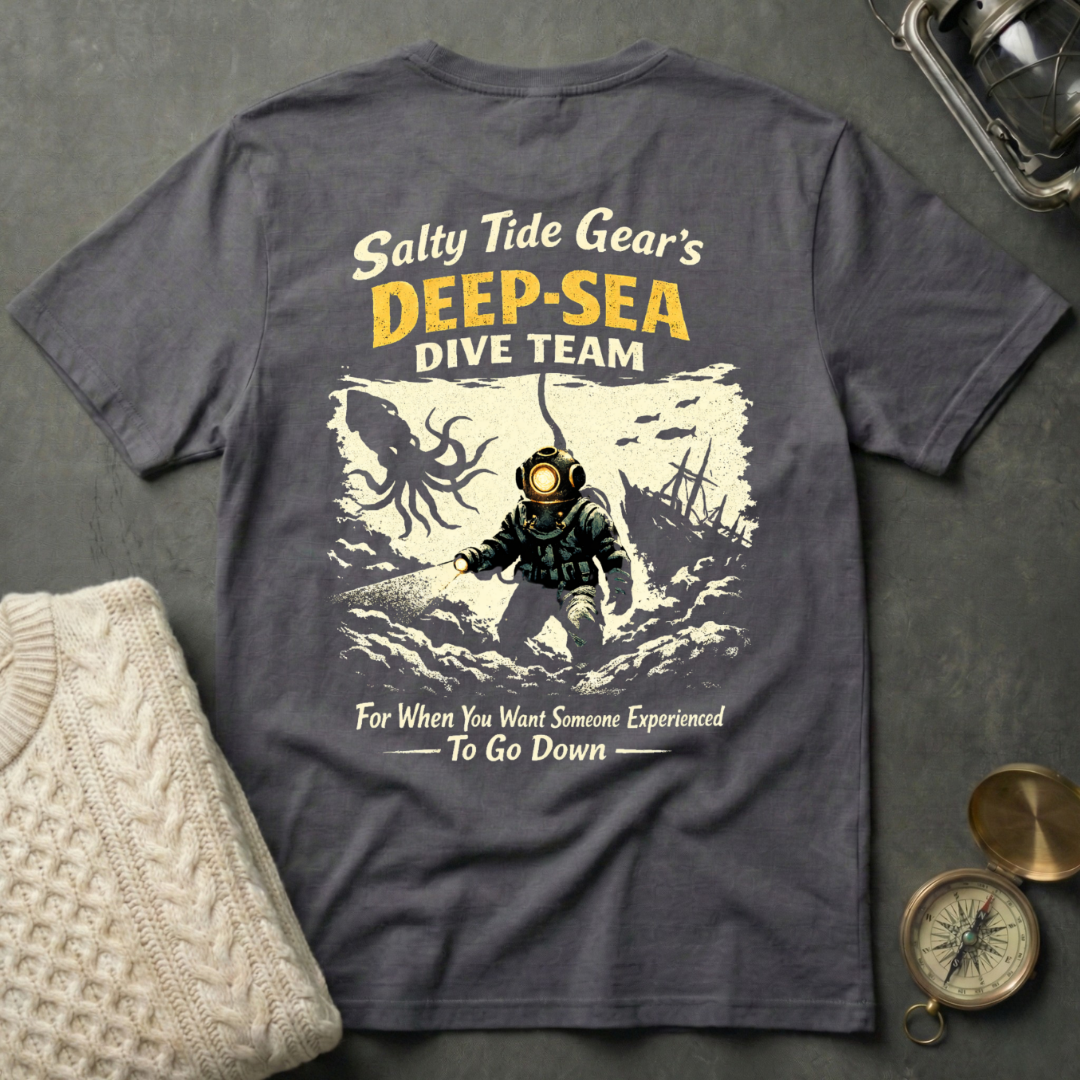Salty Tide Gear's Deep-Sea Dive Team T-Shirt