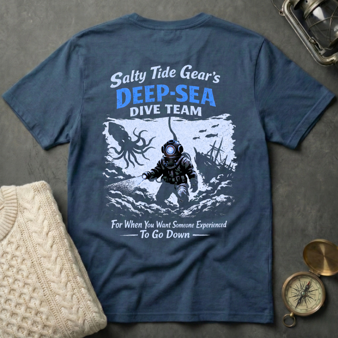 Salty Tide Gear's Deep-Sea Dive Team T-Shirt