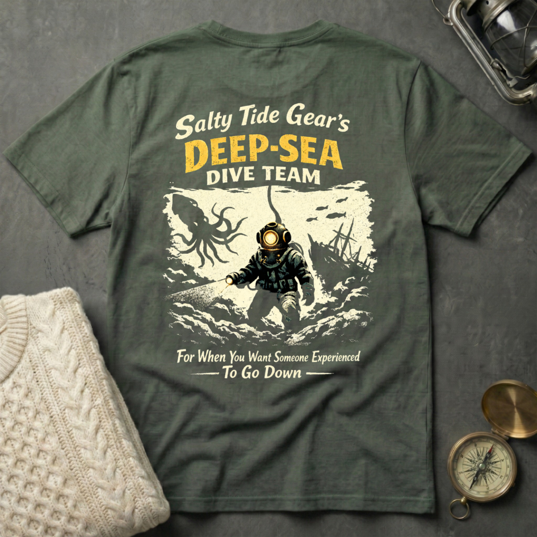 Salty Tide Gear's Deep-Sea Dive Team T-Shirt
