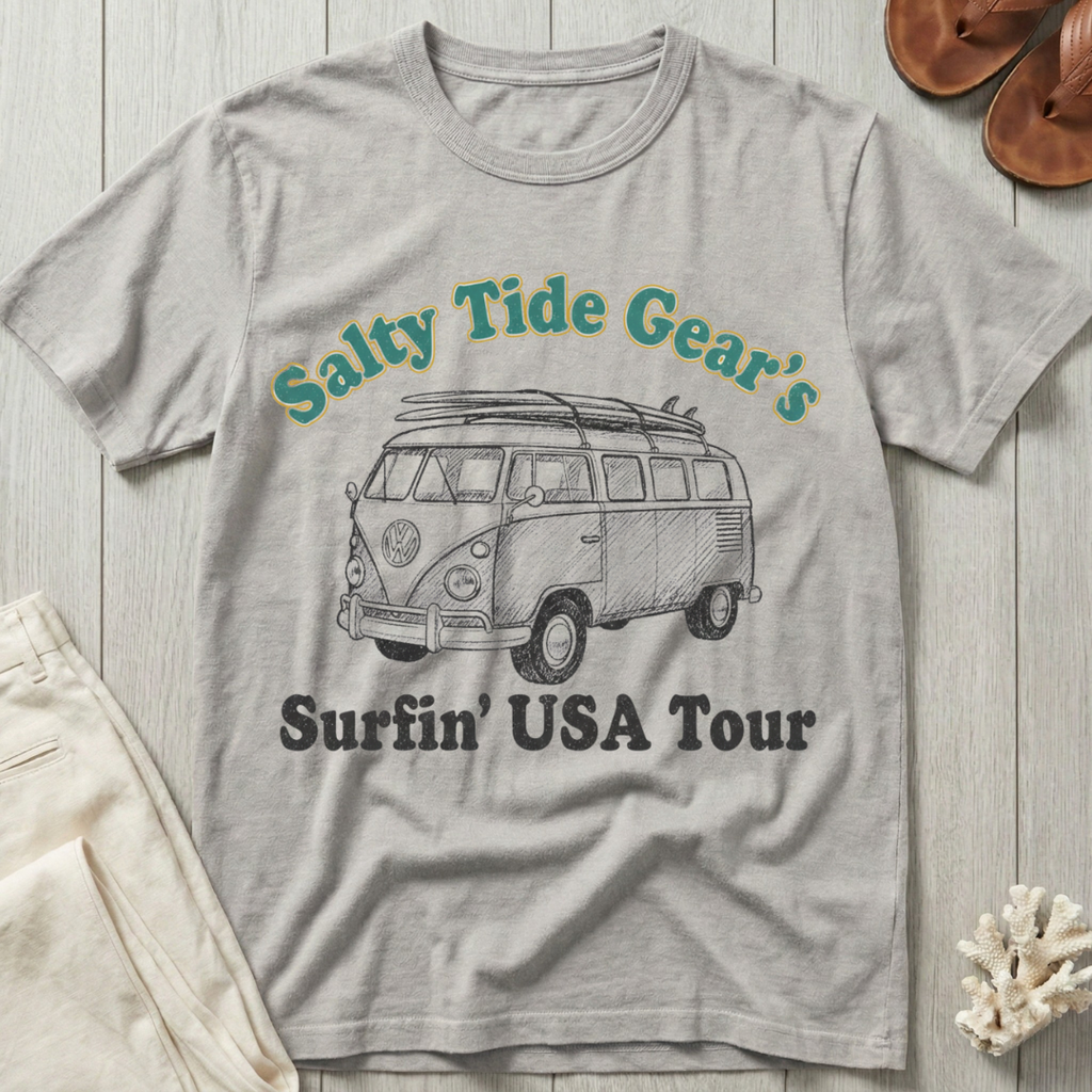 Salty Tide Gear's Surfin' USA Tour - Volkswagen Bus T-Shirt