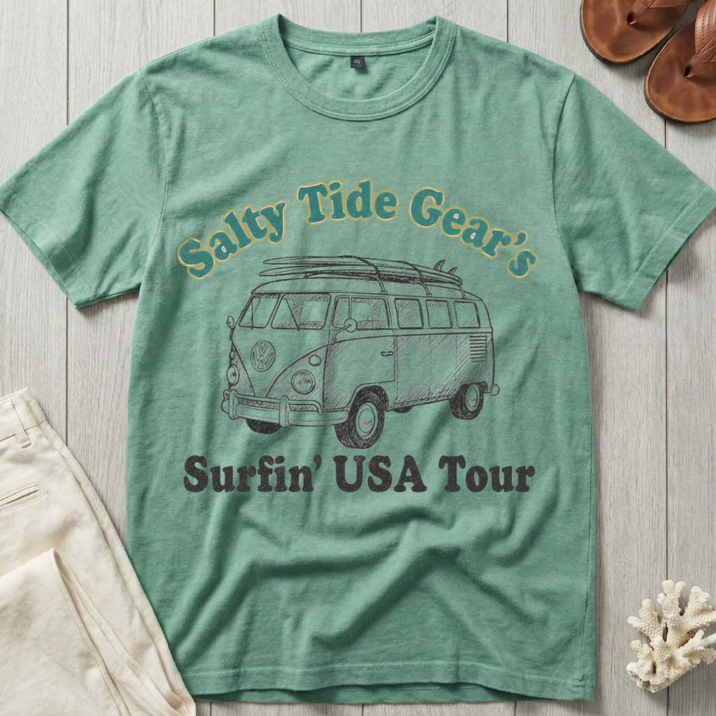 Salty Tide Gear's Surfin' USA Tour - Volkswagen Bus T-Shirt