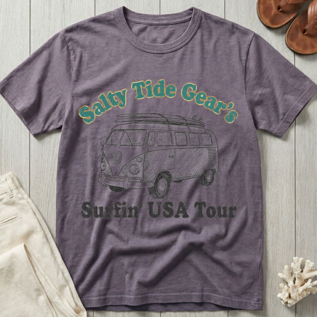 Salty Tide Gear's Surfin' USA Tour - Volkswagen Bus T-Shirt
