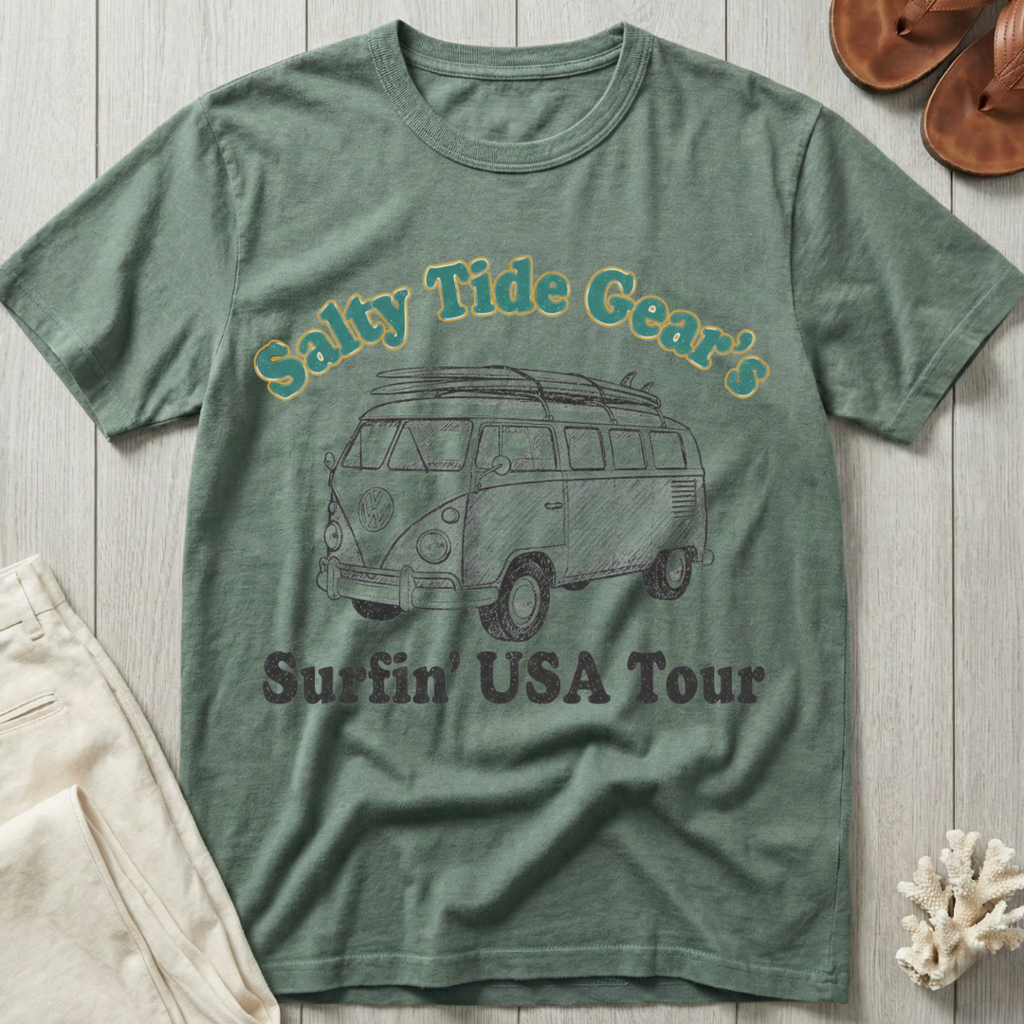 Salty Tide Gear's Surfin' USA Tour - Volkswagen Bus T-Shirt