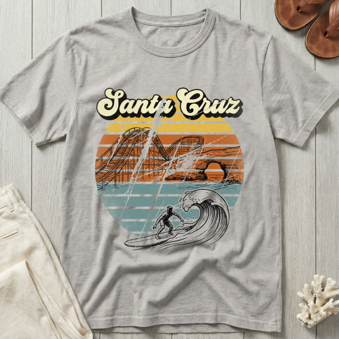 Santa Cruz - Distressed Groovy Retro T-Shirt