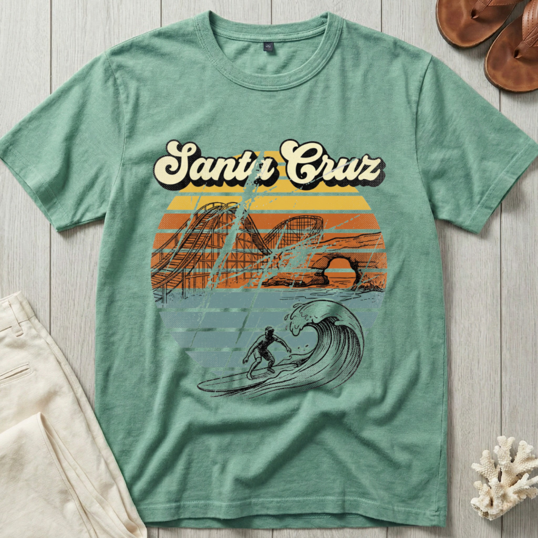 Santa Cruz - Distressed Groovy Retro T-Shirt