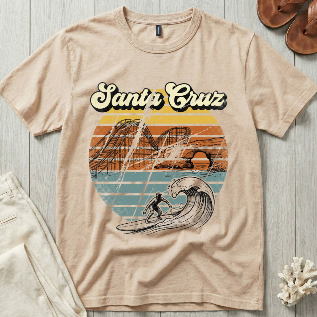 Santa Cruz - Distressed Groovy Retro T-Shirt