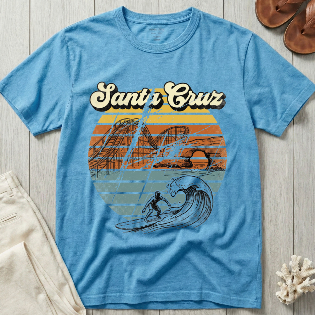 Santa Cruz - Distressed Groovy Retro T-Shirt