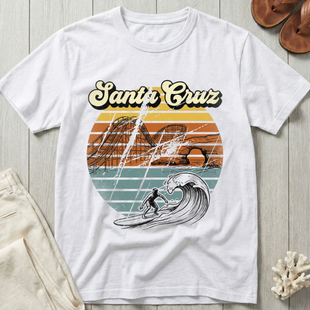 Santa Cruz - Distressed Groovy Retro T-Shirt