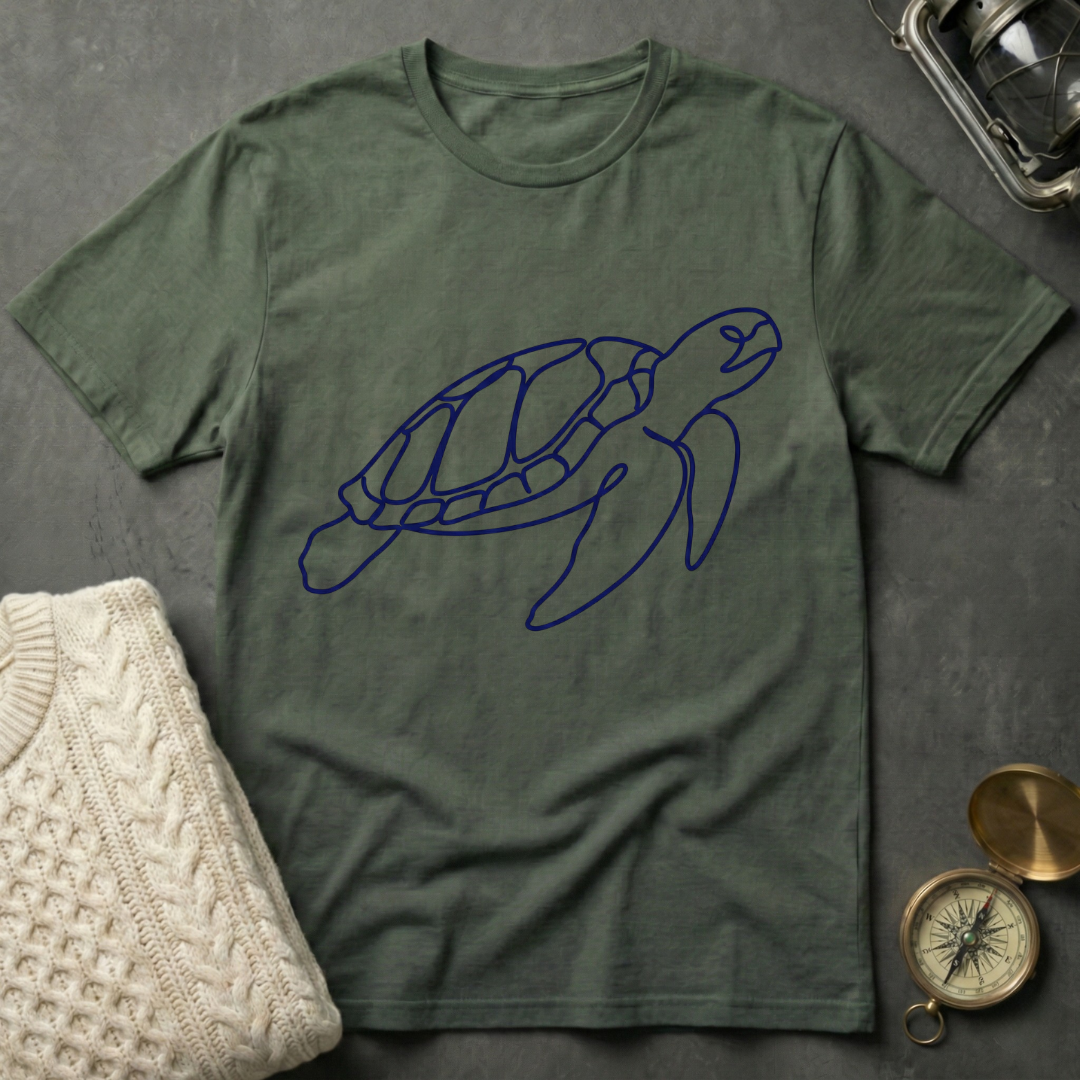 Sea Turtle - Line Art T-Shirt