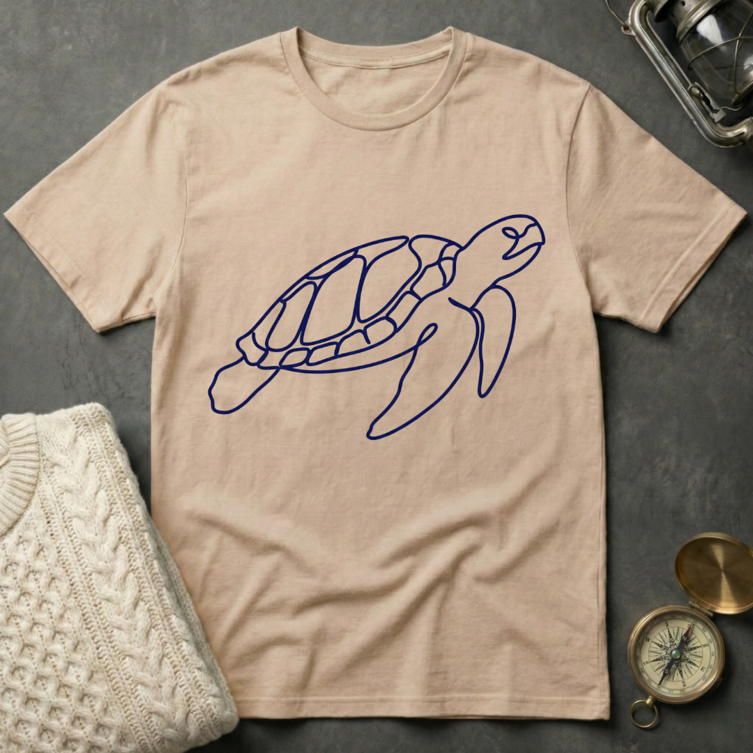 Sea Turtle - Line Art T-Shirt