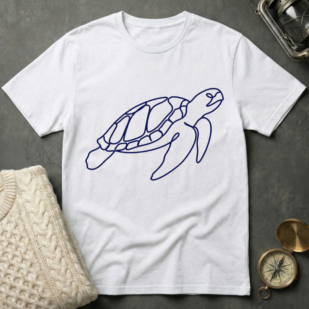 Sea Turtle - Line Art T-Shirt