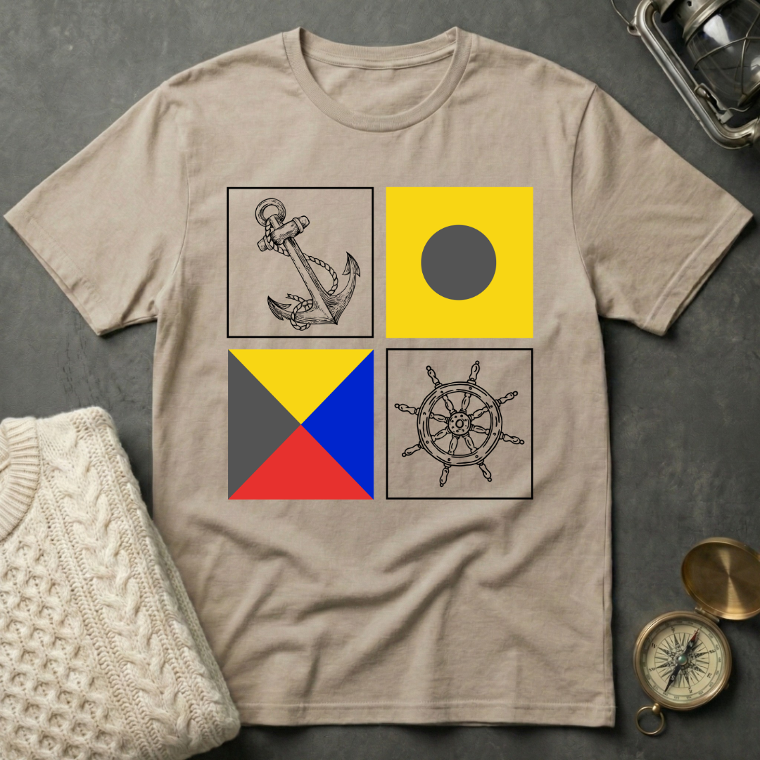 Signal Flag · Nautical Icon Grid T-Shirt