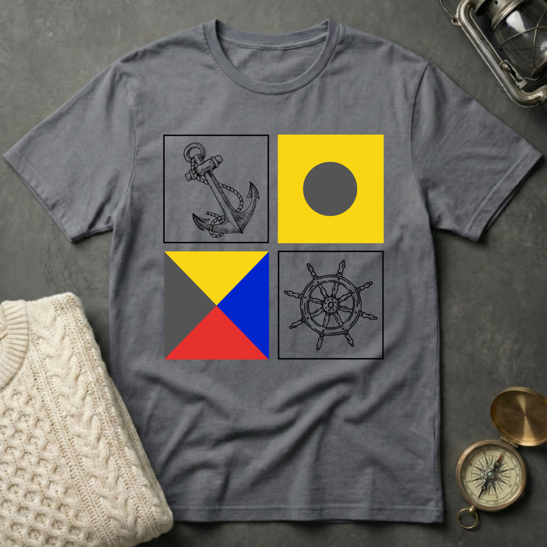 Signal Flag · Nautical Icon Grid T-Shirt