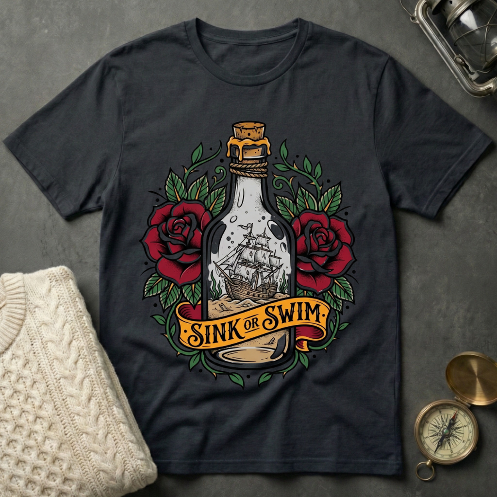 Sink or Swim - Ship in a Bottle T-Shirt
