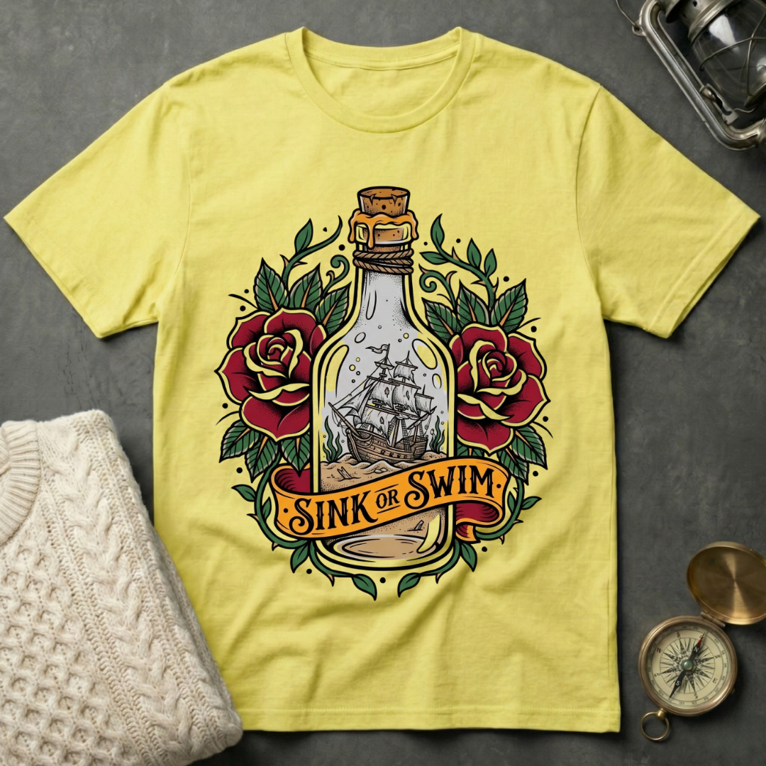Sink or Swim - Ship in a Bottle T-Shirt