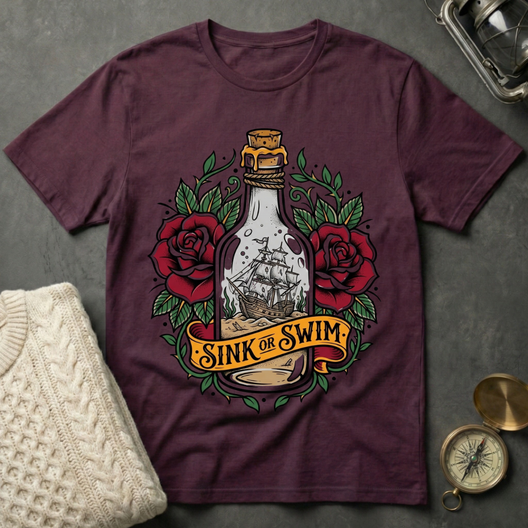 Sink or Swim - Ship in a Bottle T-Shirt