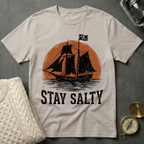 Stay Salty Pirate Ship Blood Moon T-Shirt