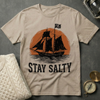 Stay Salty Pirate Ship Blood Moon T-Shirt