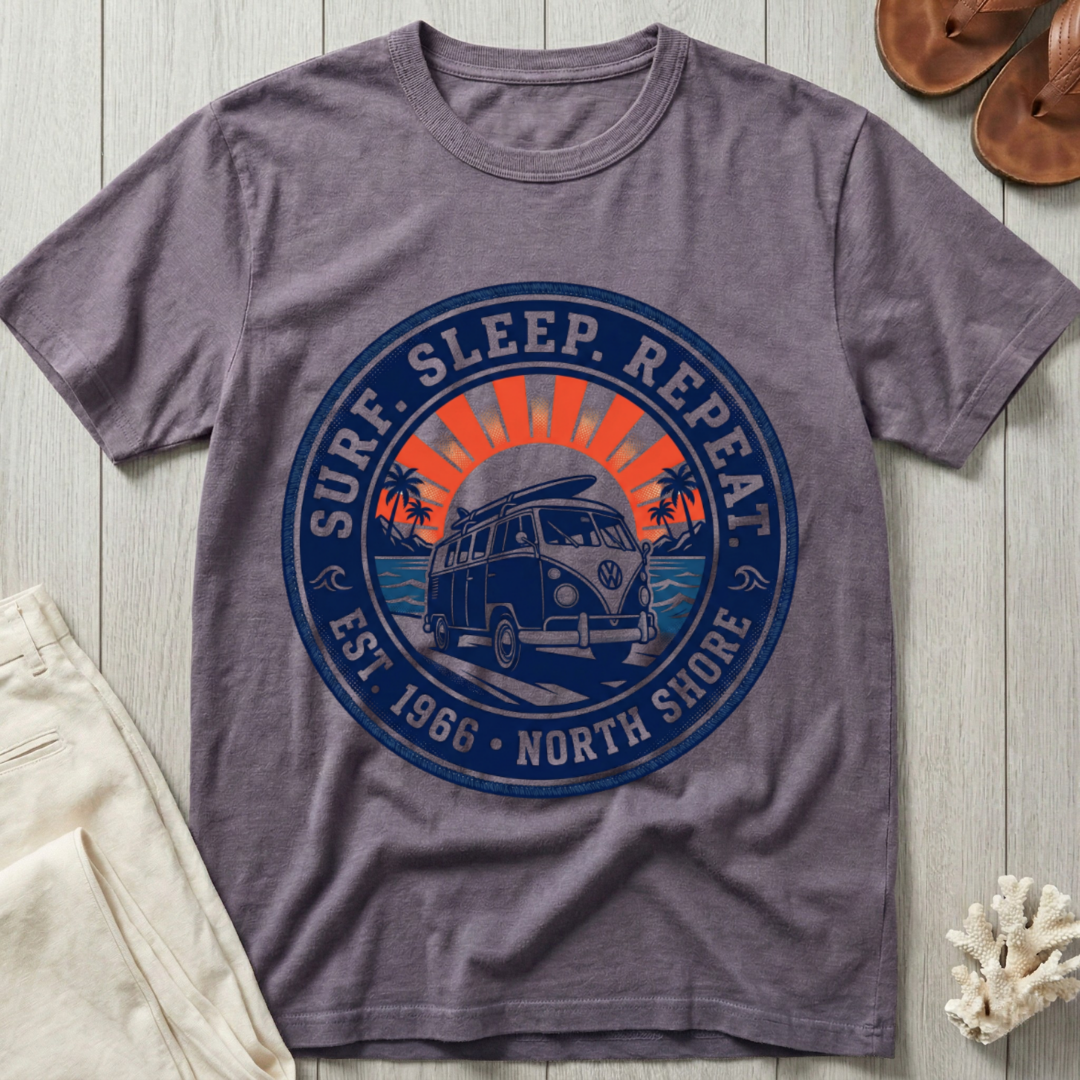 Surf. Sleep. Repeat. · Est. 1966 · North Shore T-Shirt