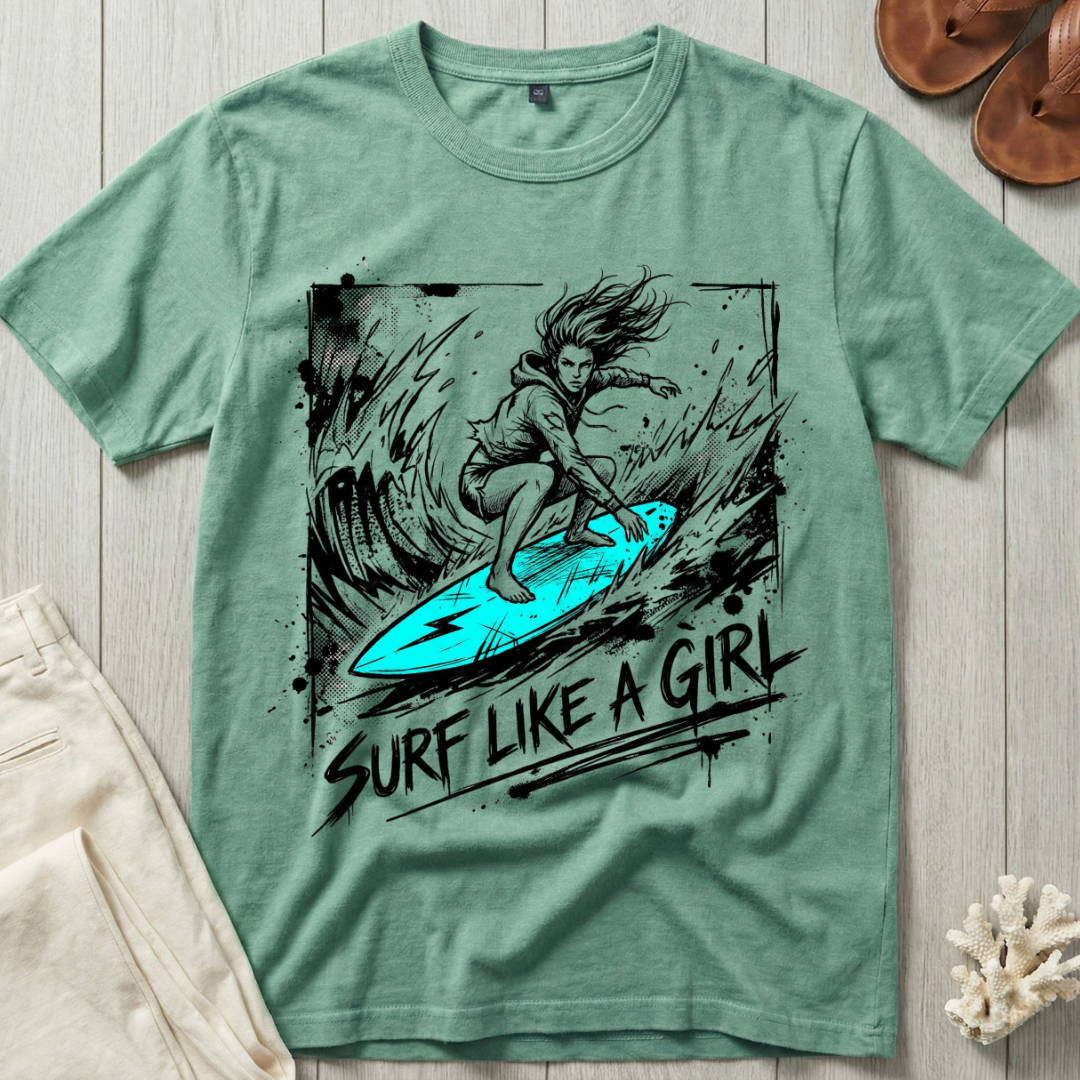 Surf Like A Girl - Bold T-Shirt