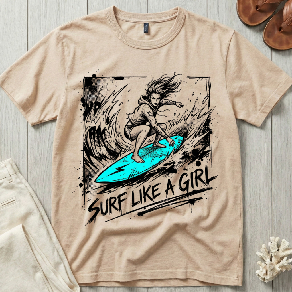 Surf Like A Girl - Bold T-Shirt